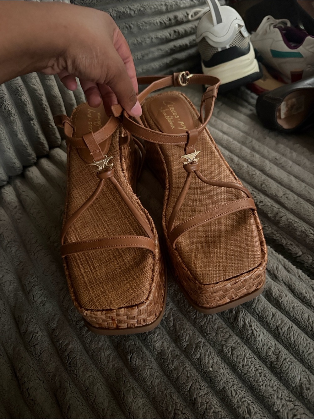 Woven Brown Sandals with Gold Accent- circus by Sam edelman